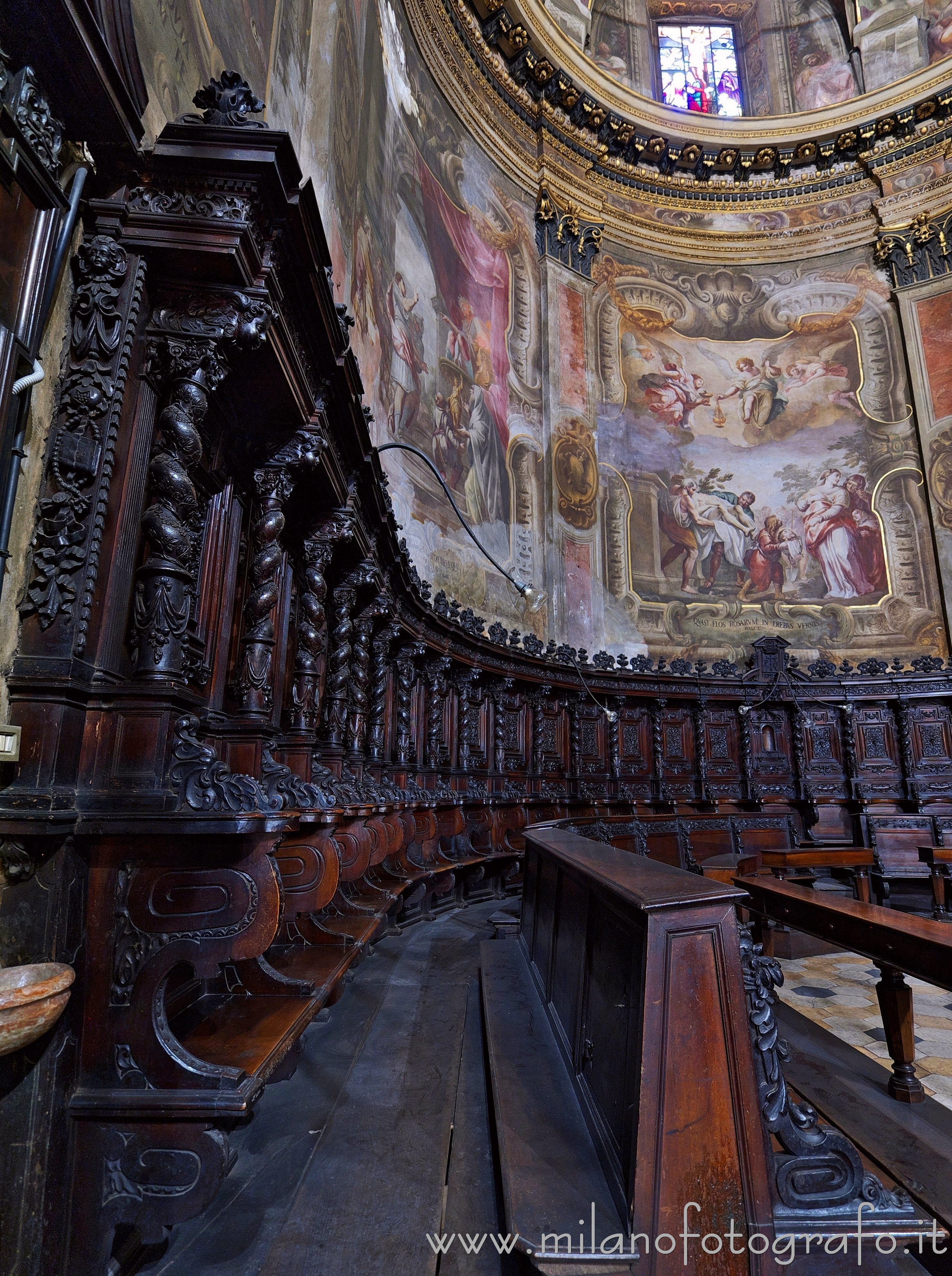 Milan (Italy) - Detail of the choir of the Church of Sant'Alessandro in Zebedia